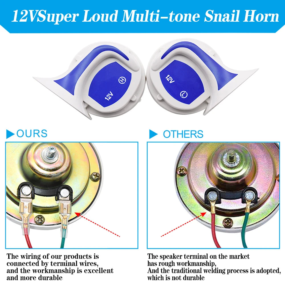 12V Motorcycles Horn Speaker Digital Electric Siren Loud Air Snail Horn Magic 18 Sounds Security - Automotive LED Light