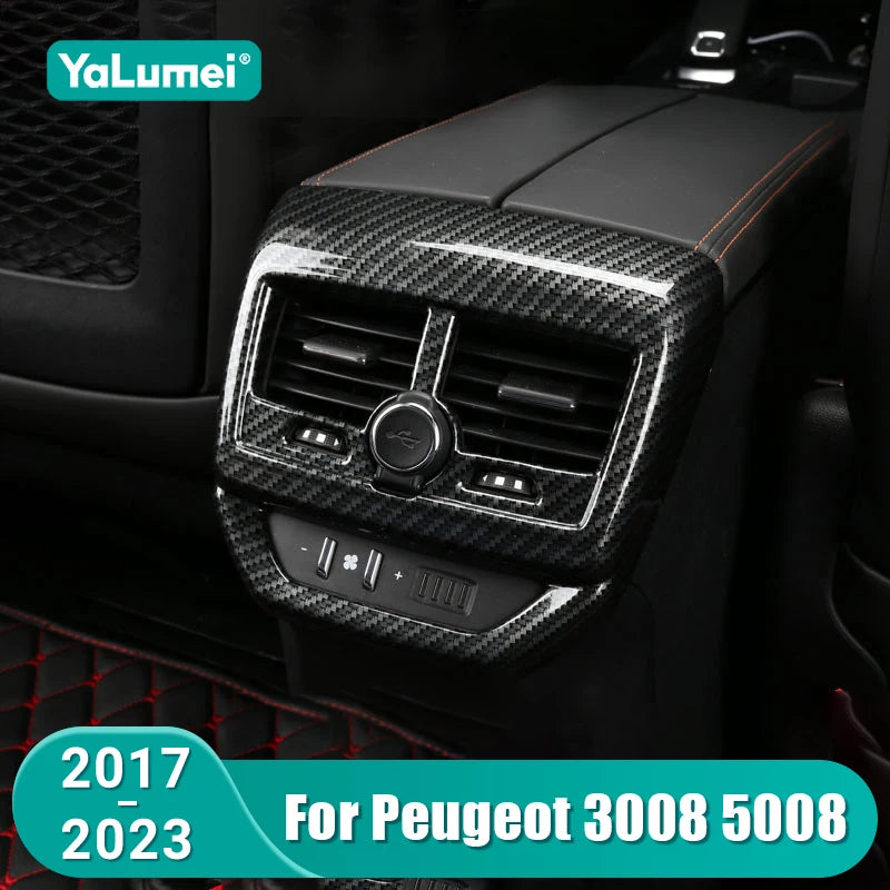 For Peugeot 3008 5008 GT 2017 2018 2019 2020 2021 2022 2023 Car Rear AC Air Condition Outlet Ven - Automotive LED Light