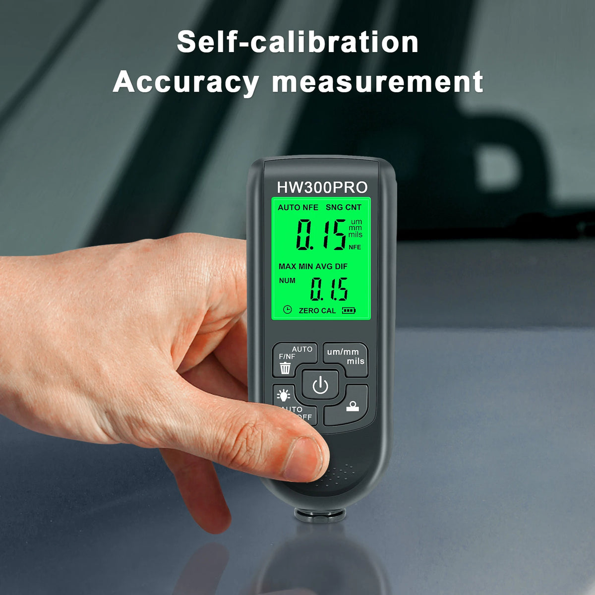 Car Thickness Gauge for Cars Film Automatic Thickness Gauge 0-2000UM Fe & NFe Probe Measuring Ga - Automotive LED Light