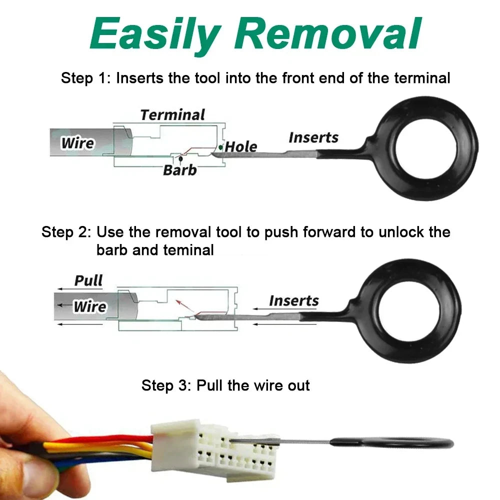 59Pcs Car Terminal Universal Removal Kit Pin Remover Wire Plug Connector Extractor Puller Repair - Automotive LED Light