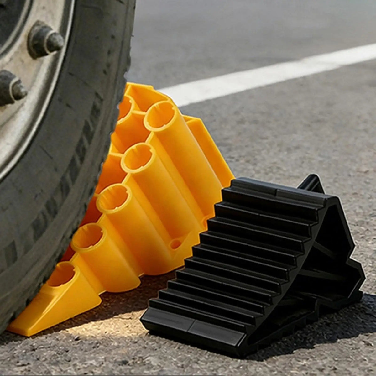 Wheel Chock Tire Wedge Anti Slip Practical Lightweight, Accessory, Multipurpose Wheel Stabilizer - Automotive LED Light