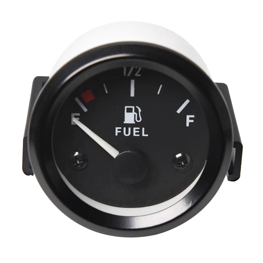 AD 52mm Fuel Gauge Universal Fuel Level Gauge Meter 240-33ohm Signal with White Backlight 12V Bl - Automotive LED Light