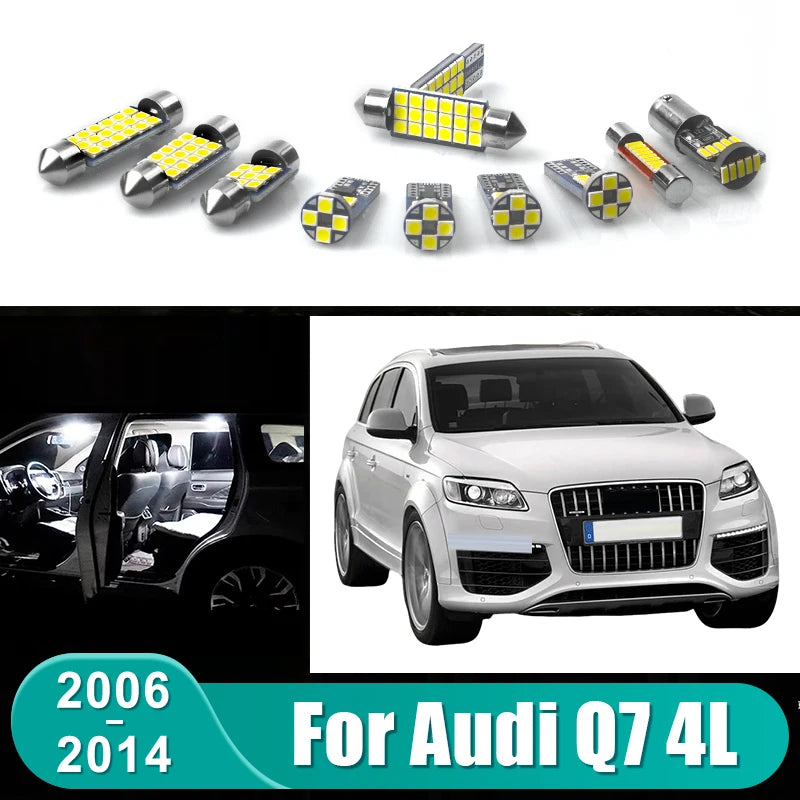 For Audi Q7 4L 2006 - 2014 18pcs Kit 12V Car LED Bulbs Interior Dome Lamp Glove  for Audi Q7 2006-2014 - Automotive LED