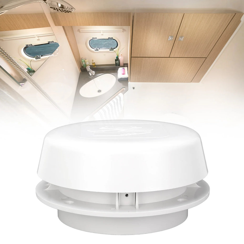 RV Roof Vent Cap 155mm Air Exchange Oxidation Resistant Round Mushroom Ventilation Cap with Mesh - Automotive LED Light