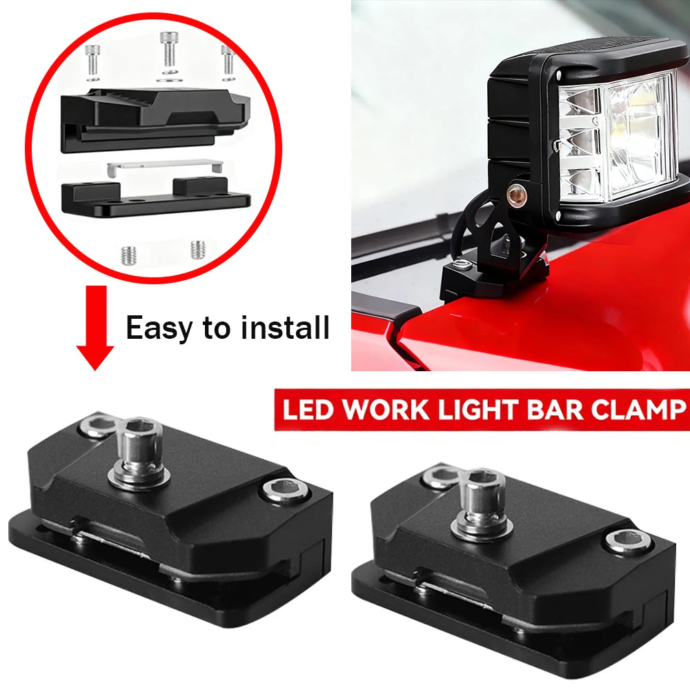 1/2Pcs LED Work Light Mount Bracket Car Headlight Holder LED Flood Lights Clamp Spotlight Stand  - Automotive LED Light