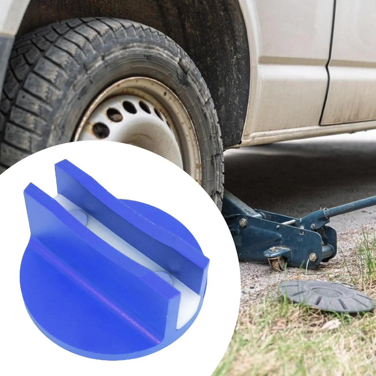 Grooved Magnetic Jack Pad Trucks Oil Change Aluminum Alloy for Most Cars Pinch Weld Frame Rail A - Automotive LED Light