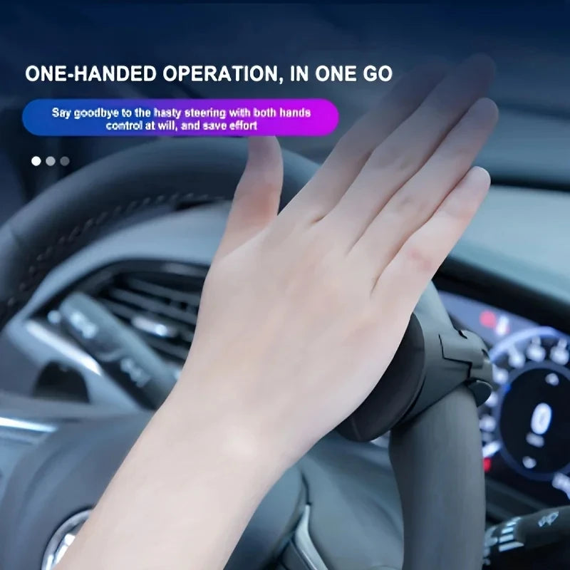 Easy-Grip Silicone Steering Wheel Knob 360° Smooth Rotation One-Hand Operation with Built-in Met - Automotive LED Light