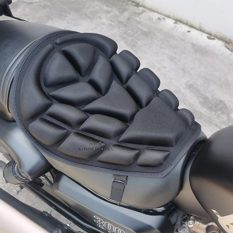 Universal Motorcycle Seat Cover 3D Comfort Gel Cushion Seat Motorbike Air Pad Cover Shock Absorp - Automotive LED Light