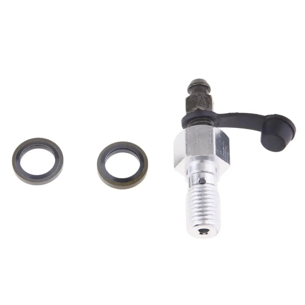 Banjo Bolt M10 X 1.25mm Aluminum Alloy Motorcycle Brake Bleeder Screw Replacement for Caliper Pu - Automotive LED Light