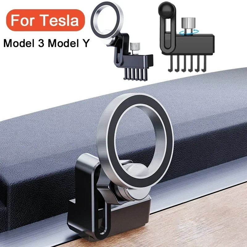 Car Phone Mount for Tesla Model 3 Y Magnetic Phone Holder Mobile Support Stand Compatible with M - Automotive LED Light