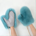 Real Fox Fur Winter Gloves 2025 Luxury Ladies Natural Fox Fur Mittens Keep Warm Women Fashion Cu - Automotive LED Light