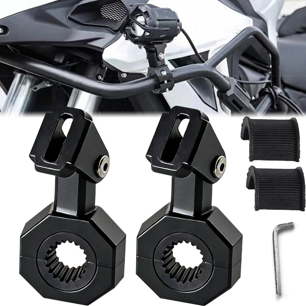 LED Spotlight Bracket Motorcycle Universal Accessories 360° Adjustment Mount Bumper Modified Cla - LED Motorcycle Light