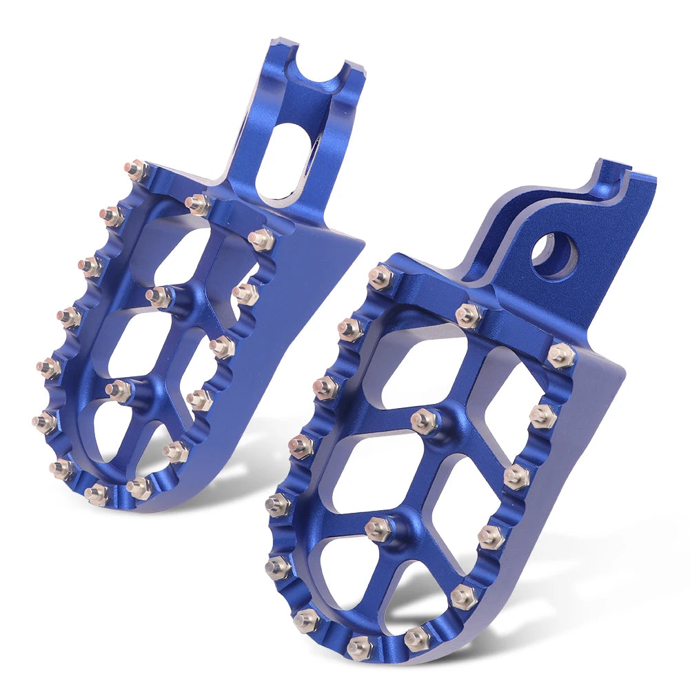 Blue Aluminum Motorcycle FootRest Footpegs Foot Pegs Pedals For HONDA CR125 CR250 CRF150R CRF250 - Automotive LED Light