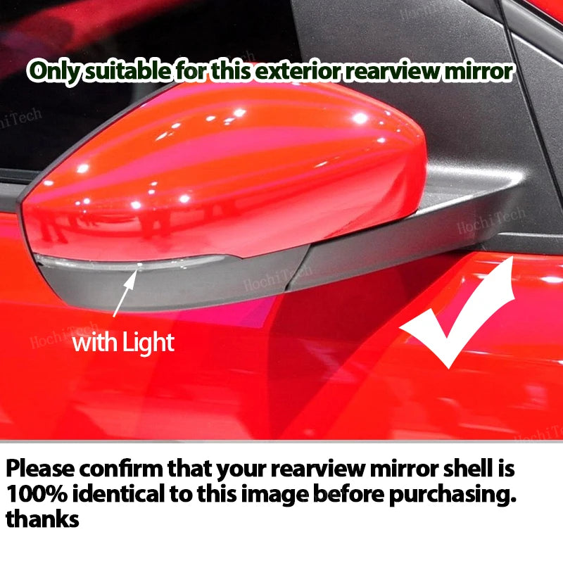 ABS Side Rearview Wing Mirror Cover Caps Shell Trim OX Horn Style Exterior High  for Volkswagen MK5 - Automotive LED Lig