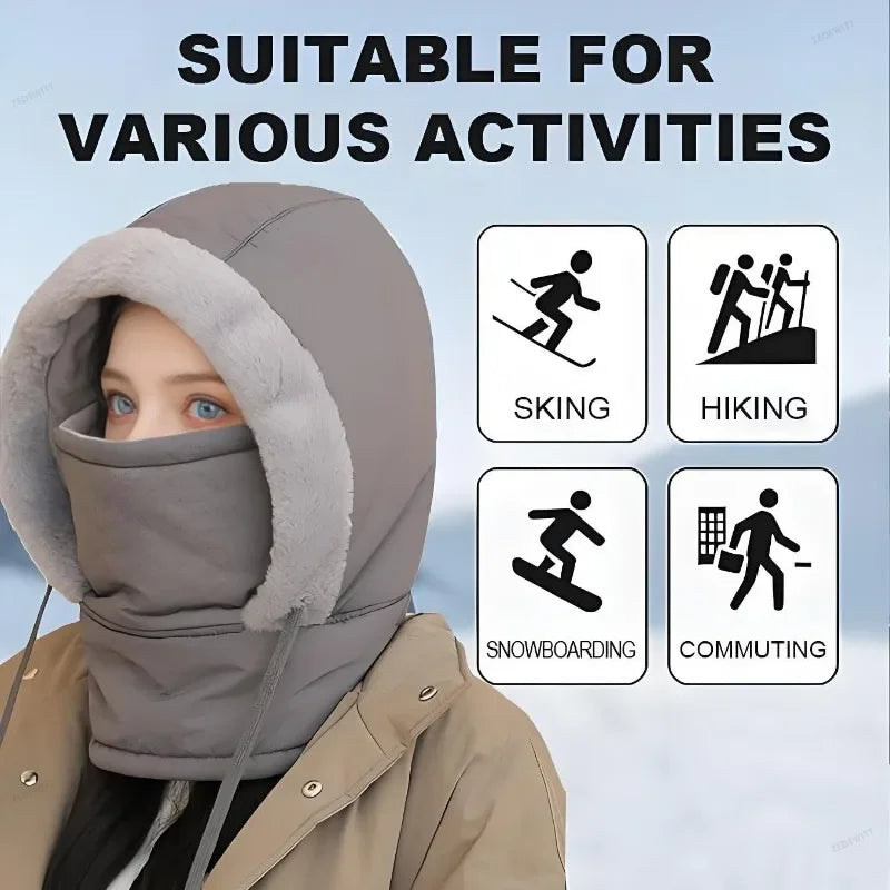 Ear Protection Winter Hat Men Women Thick Velvet Trapper Hat Windproof Thermal Fleece Lined Cold - Automotive LED Light