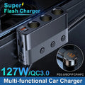 Multi-Function Car Charger 127W Super Flash Car Charger Cigarette Lighter Conversion Head Adapte - Automotive LED Light