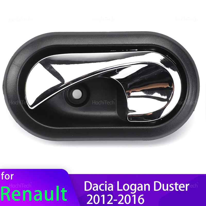 For Renault Sandero Logan Duster 12-16 Front Rear Left or Right Black Chrome Interior Door Handl - Automotive LED Light