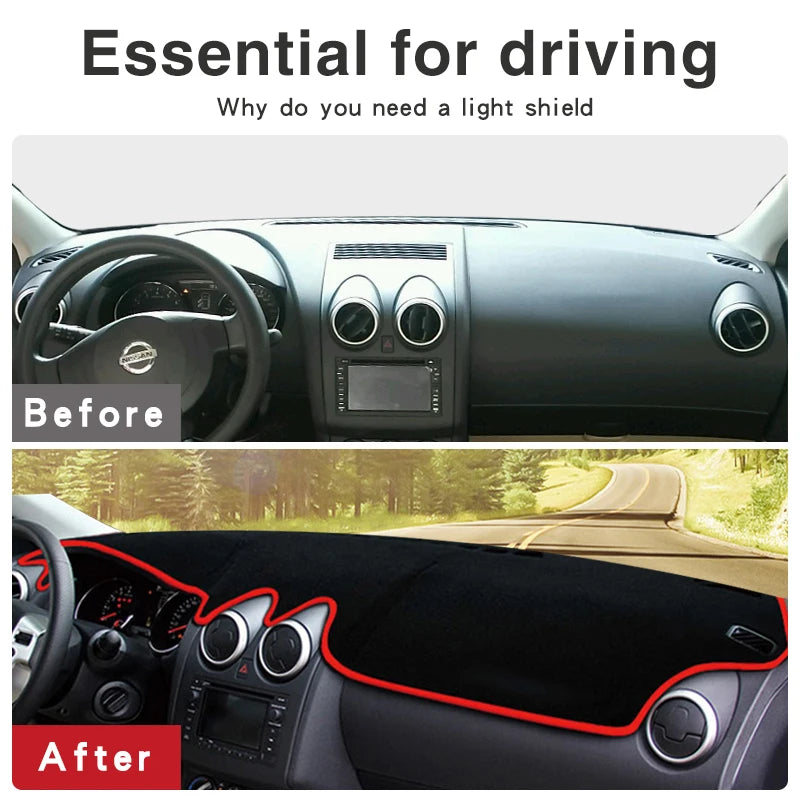 For Nissan Qashqai J10 2008 2009 2010 2011 2012 2013 Car Dashboard Mat Sun Shade for Nissan J10 - Automotive LED Light