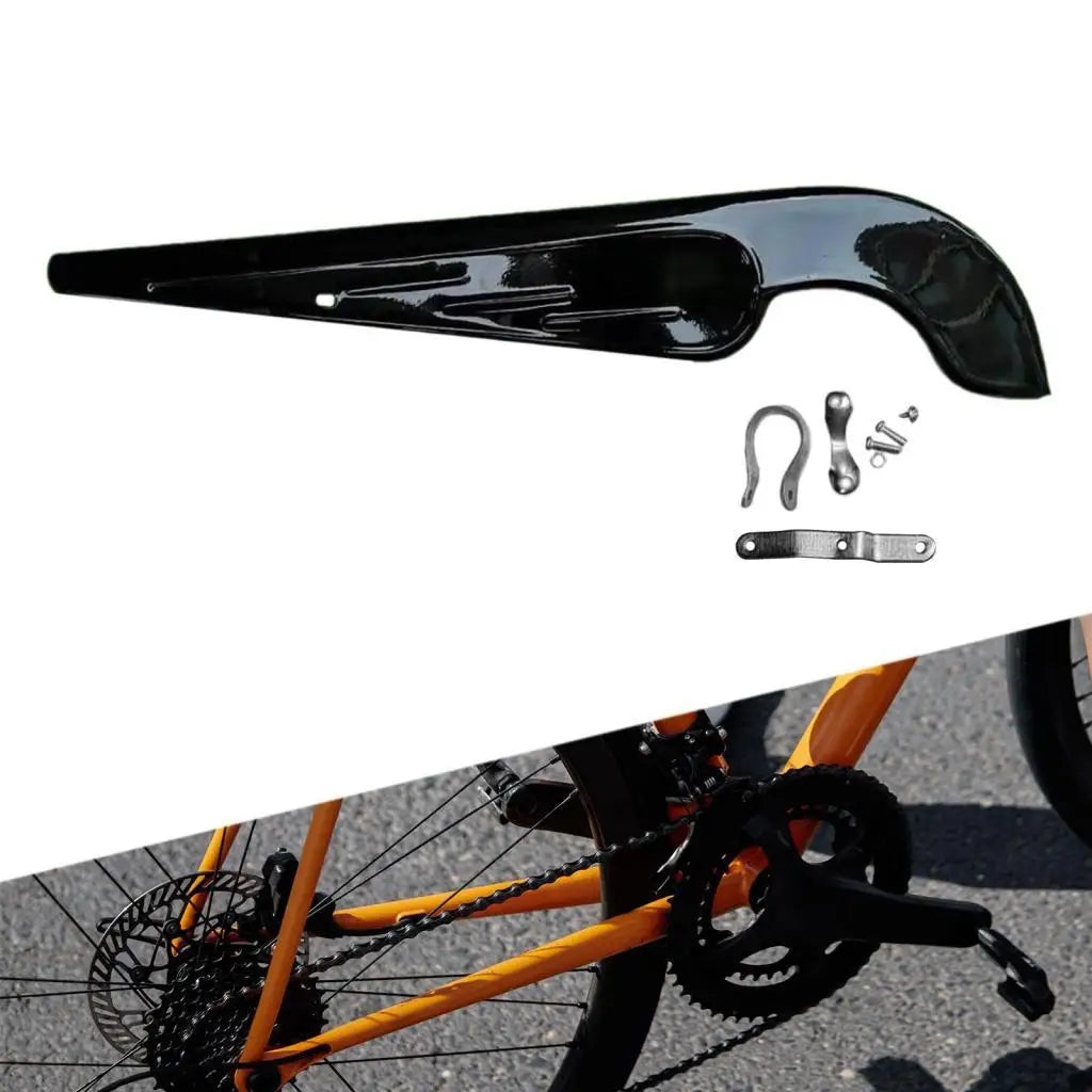 Universal Chain Guard Cover for 28 Inch Bicycle Metal Chain Box Road Bike Cycling Gear Replaceme - Automotive LED Light