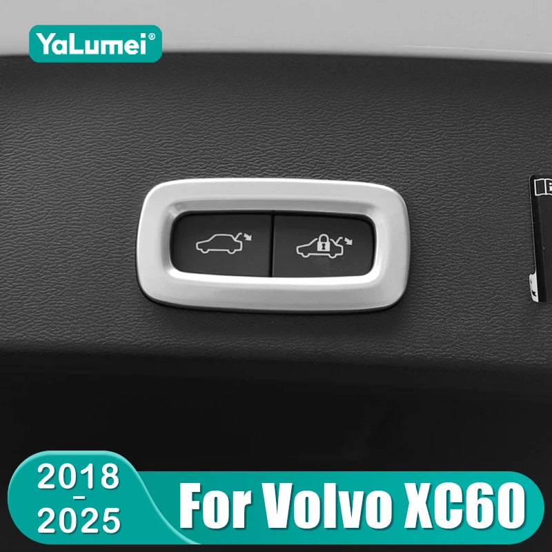 For Volvo XC60 2018 2019 2020 2021 2022 2023 2024 2025 Stainless Car Rear Trunk Switch Button Co - Automotive LED Light