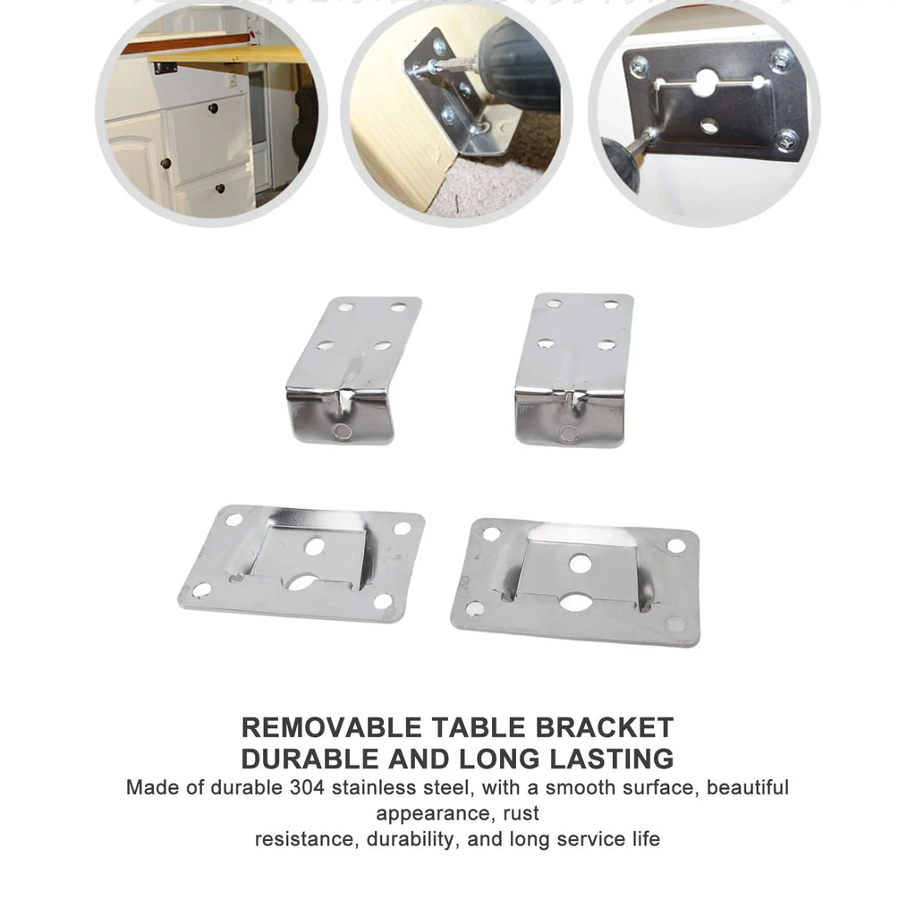 RV Marine Grade Table Bracket Stainless Removable Brackets Removable Easy Installation Widely Ap - Automotive LED Light
