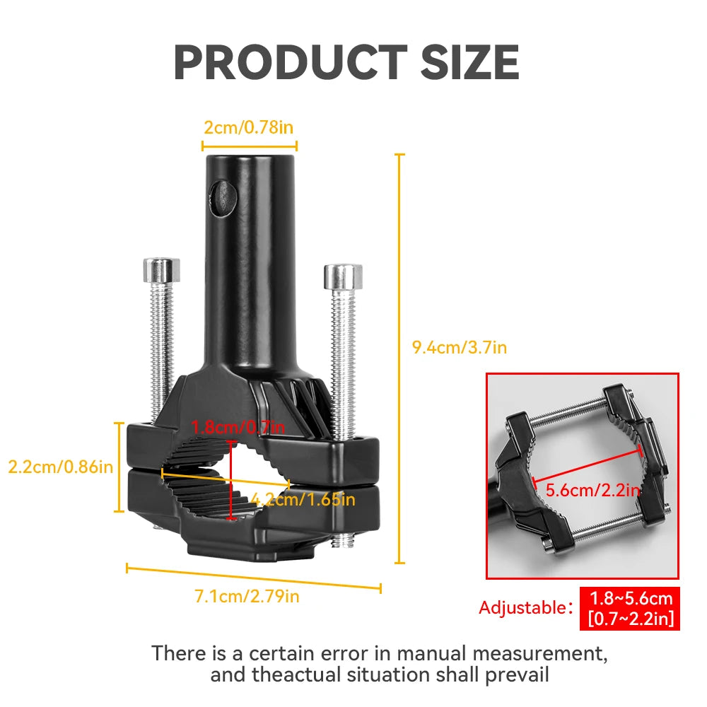 Universal Alloy Motorcycle Auxiliary Light Bracket Bumper Spotlight Clamp Holder Headlight Stand - LED Motorcycle Light