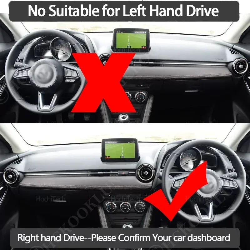 Anti-Slip Dashboard Cover Protective Pad Car Accessories Sunshade Carpet for Mazda 2 Mazda2 Demi - Automotive LED Light