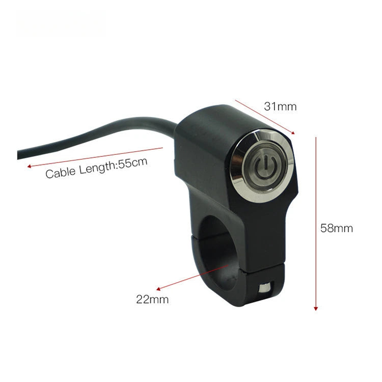 Motorcycle Switches 22mm Handlebar Mount Headlight Hazard Brake Fog Light Power ON-OFF With Indi - LED Motorcycle Light