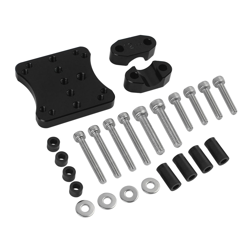 12mm Adjustable Motorcycle GPS Navigation Mount Bracket Black Metal Plastic Holder For ADV Motor - Automotive LED Light