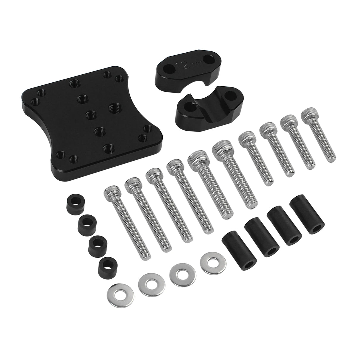 12mm Adjustable Motorcycle GPS Navigation Mount Bracket Black Metal Plastic Holder For ADV Motor - Automotive LED Light