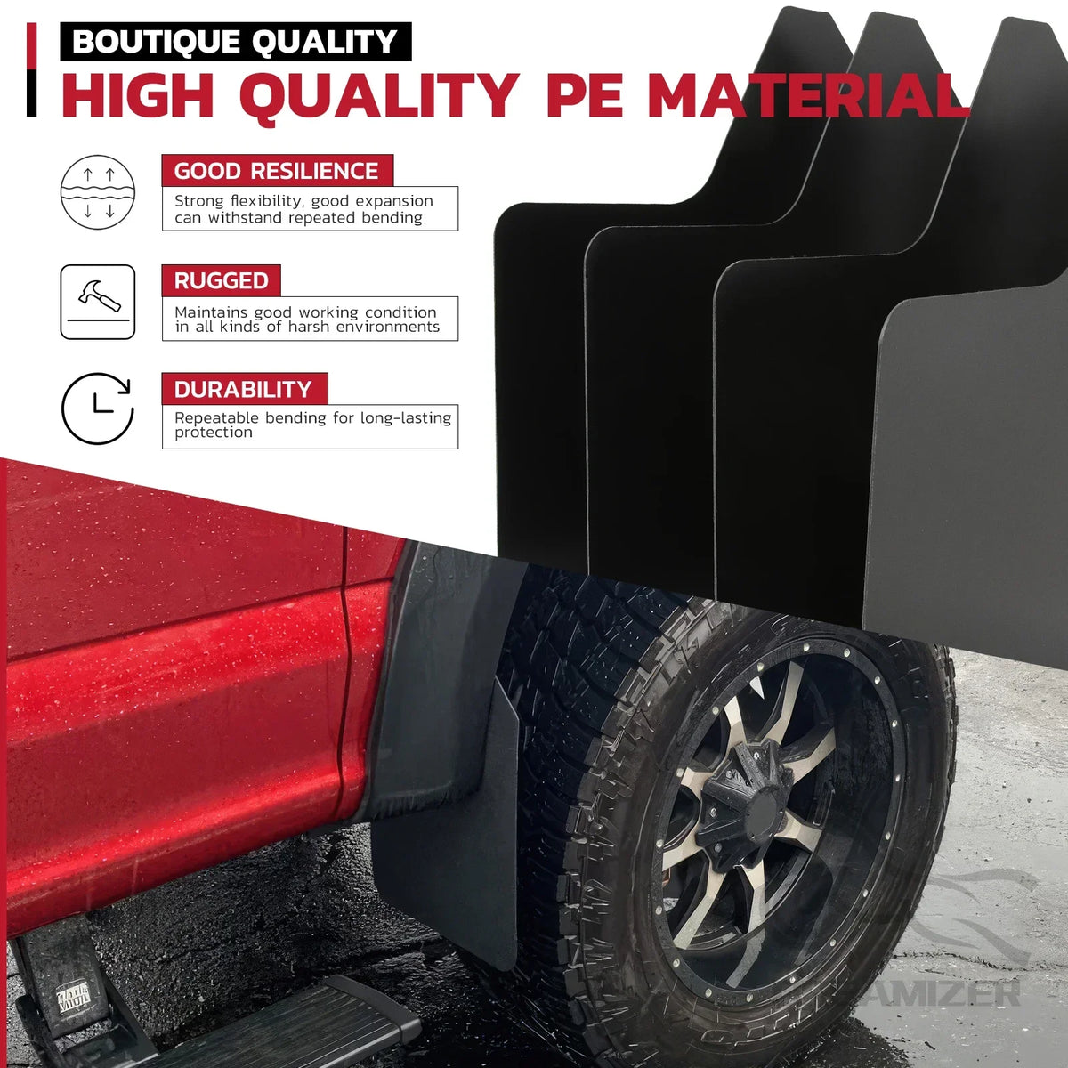 4pcs Universal Mud Flaps Carbon Fiber Effect Splash Guards Mudguards Mudflaps Auto Accessories - Automotive LED Light