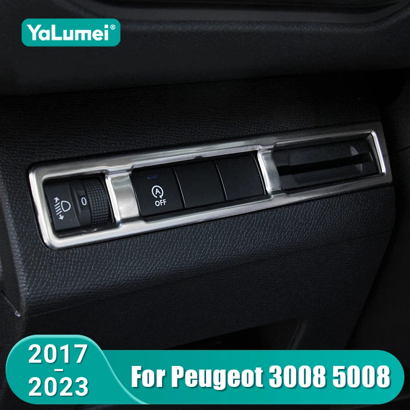 For Peugeot 3008 5008 GT 2017 2018 2019 2020 2021 2022 2023 Hybrid Stainless Steel Headlight Swi - Automotive LED Light
