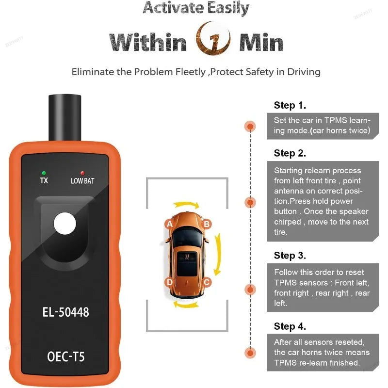 For Opel GM Buick Chevy EL 50448 OEC T5 Tire Pressure Detection Sensor Relearn T for Opel T5 - Automotive LED Light