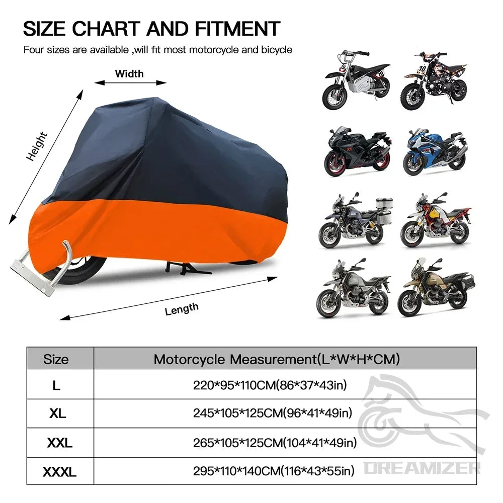 Universal 190T Waterproof Motorcycle Thick Outdoor Uv Electric Bike Protective Motorbike Dust Ra - Automotive LED Light