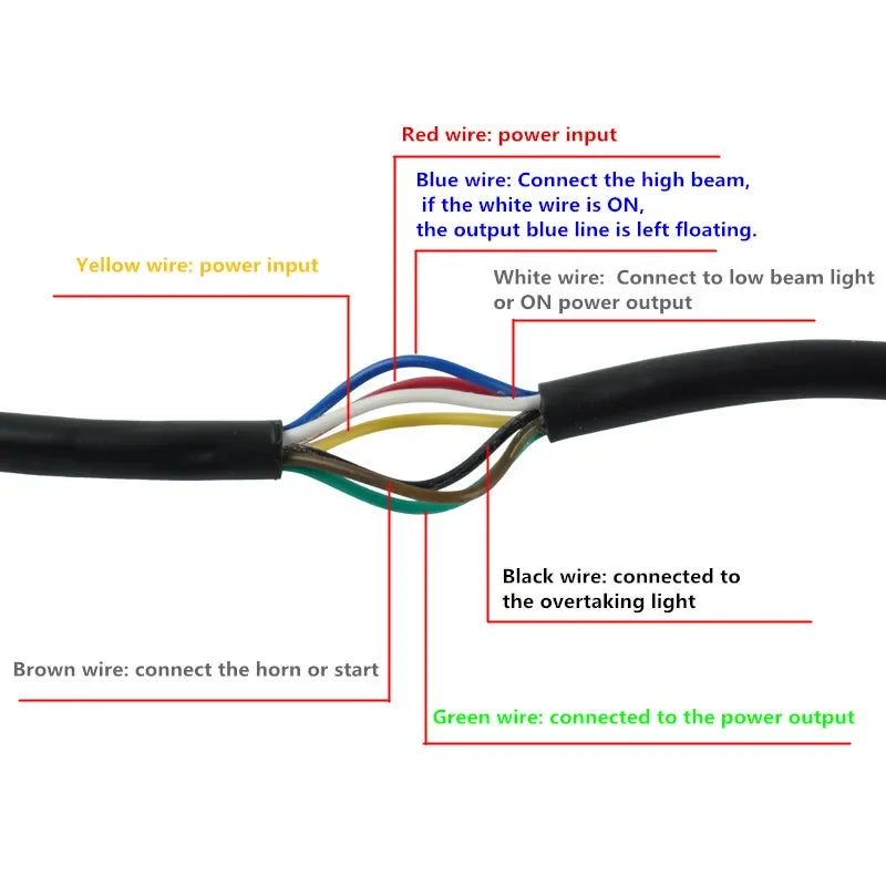 7 Wires Aluminum Motorcycle 7/8" 22mm Handlebar Switches Headlight Hazard Brake Fog Light Horn O - LED Motorcycle Light