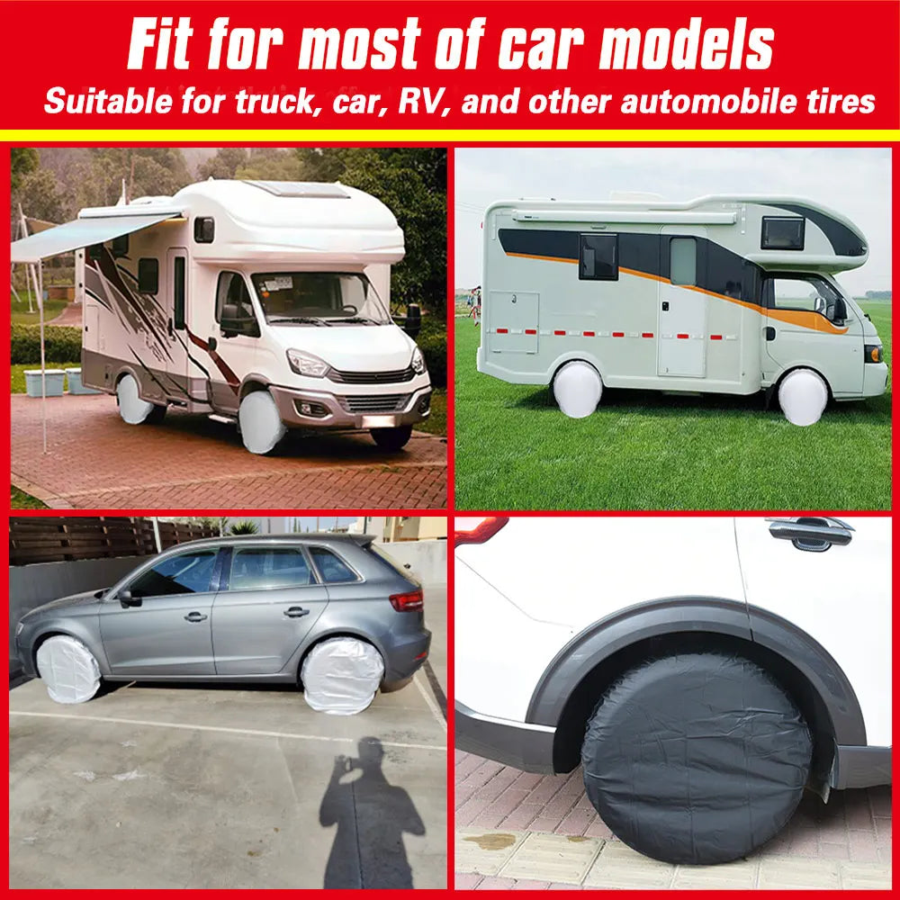 Tire Tyre Cover Tire Cover 27"-32" Waterproof Wheel Tire Tyre Black Cover for Car RV SUV Truck T - Automotive LED Light