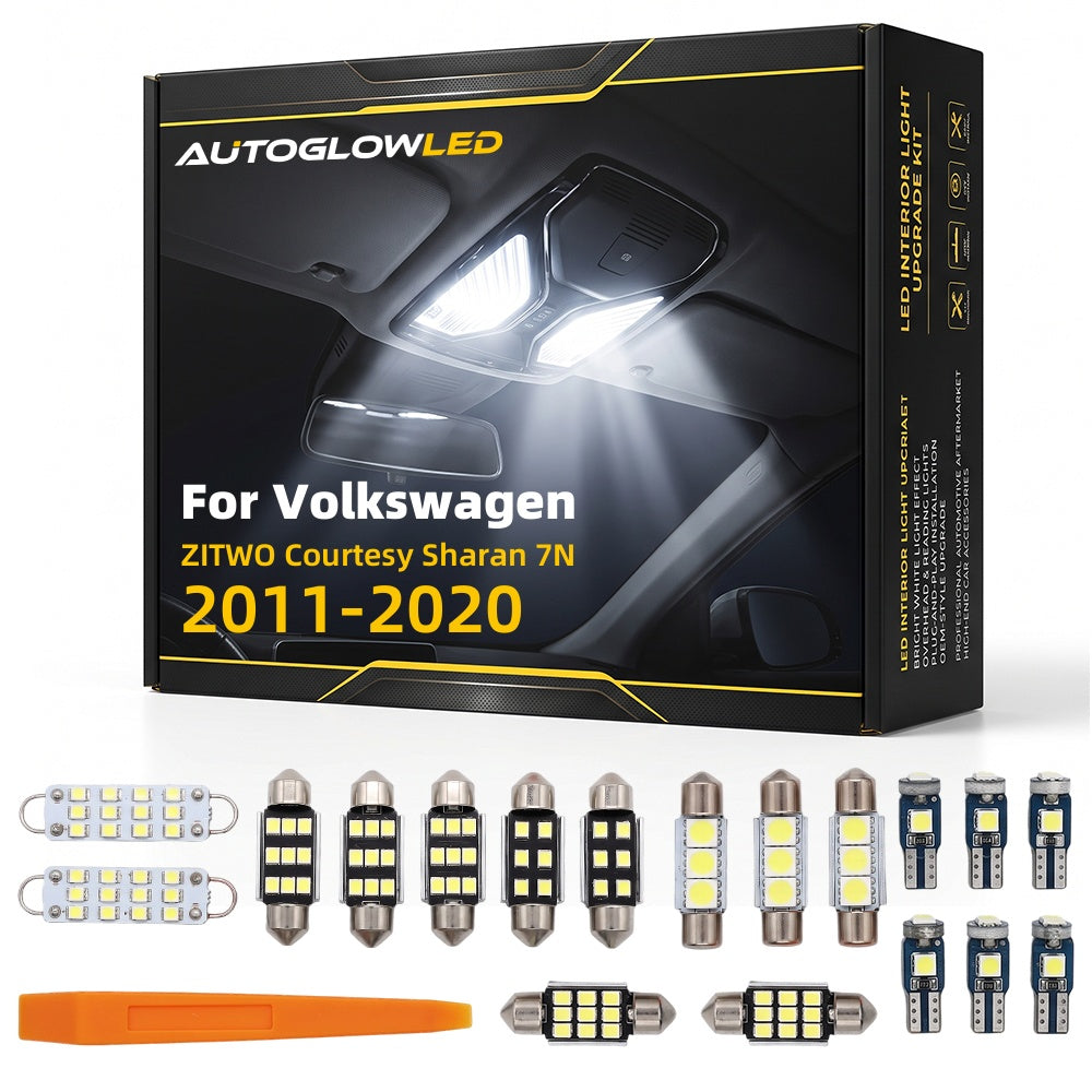 For Volkswagen ZITWO Courtesy Sharan 7N 2011-2020 LED Interior Light Kit Canbus Error Free Dome Map Trunk Footwell Door | AUTOGLOWLED