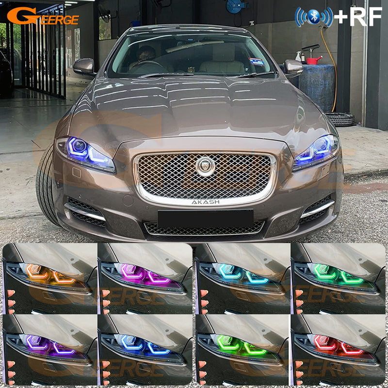 For Jaguar XJ XJR XF XE F-Pace Day Light Ultra Bright Concept M4 Iconic Style Dynamic Multi Color RGB LED Angel Eyes Halo Rings