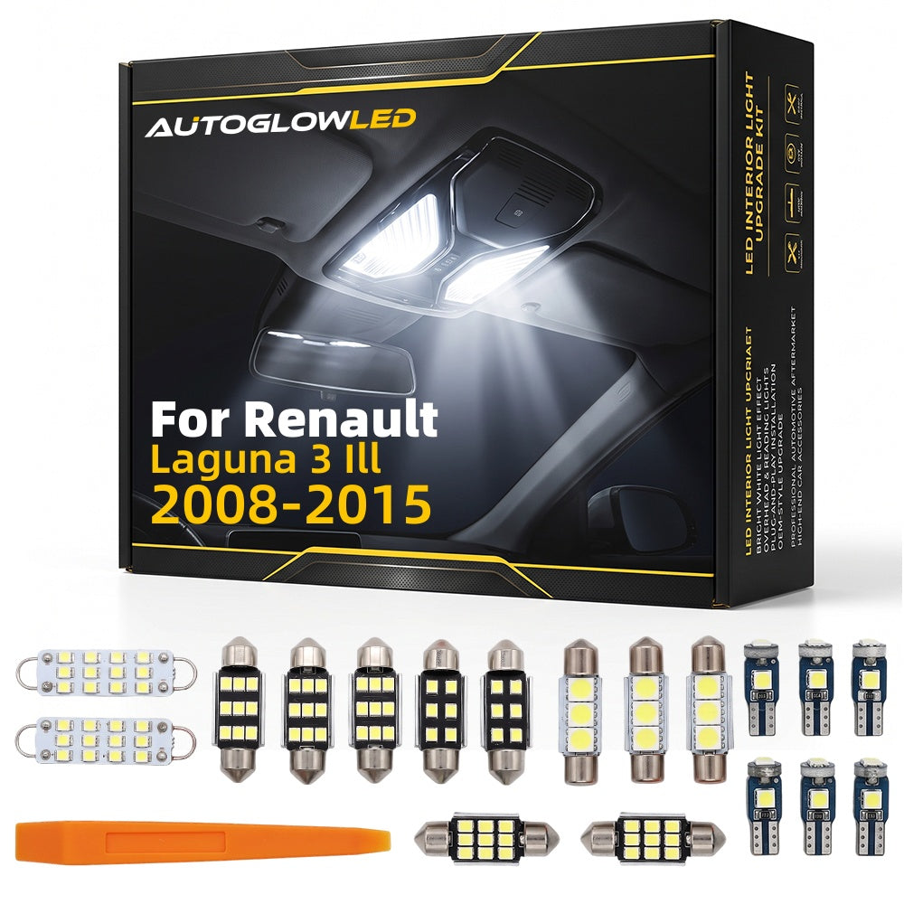 AutoGlowLED LED Interior Light Kit for Renault Laguna 3 Ill 2008-2015