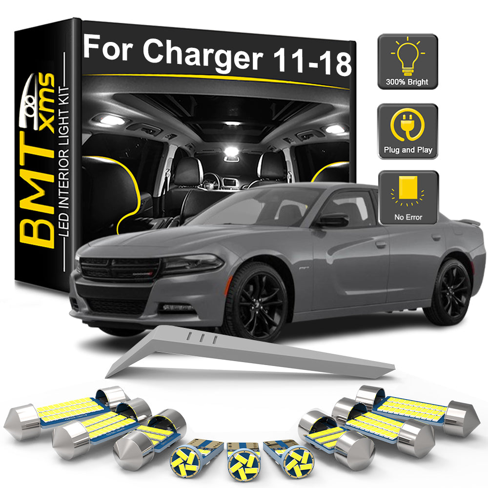 AutoGlowLED 13Pcs Canbus LED Interior Light Kit for Dodge Charger 2011-2018