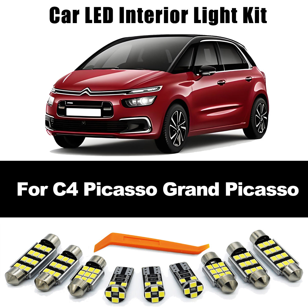 AutoGlowLED 14PC LED Interior Light Kit for Citroen C4 Picasso 2007-2020