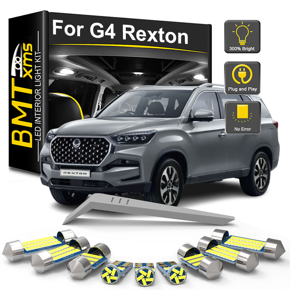 AutoGlowLED 9Pcs LED Interior Light Kit for Ssangyong G4 Rexton 2017-2023 Canbus
