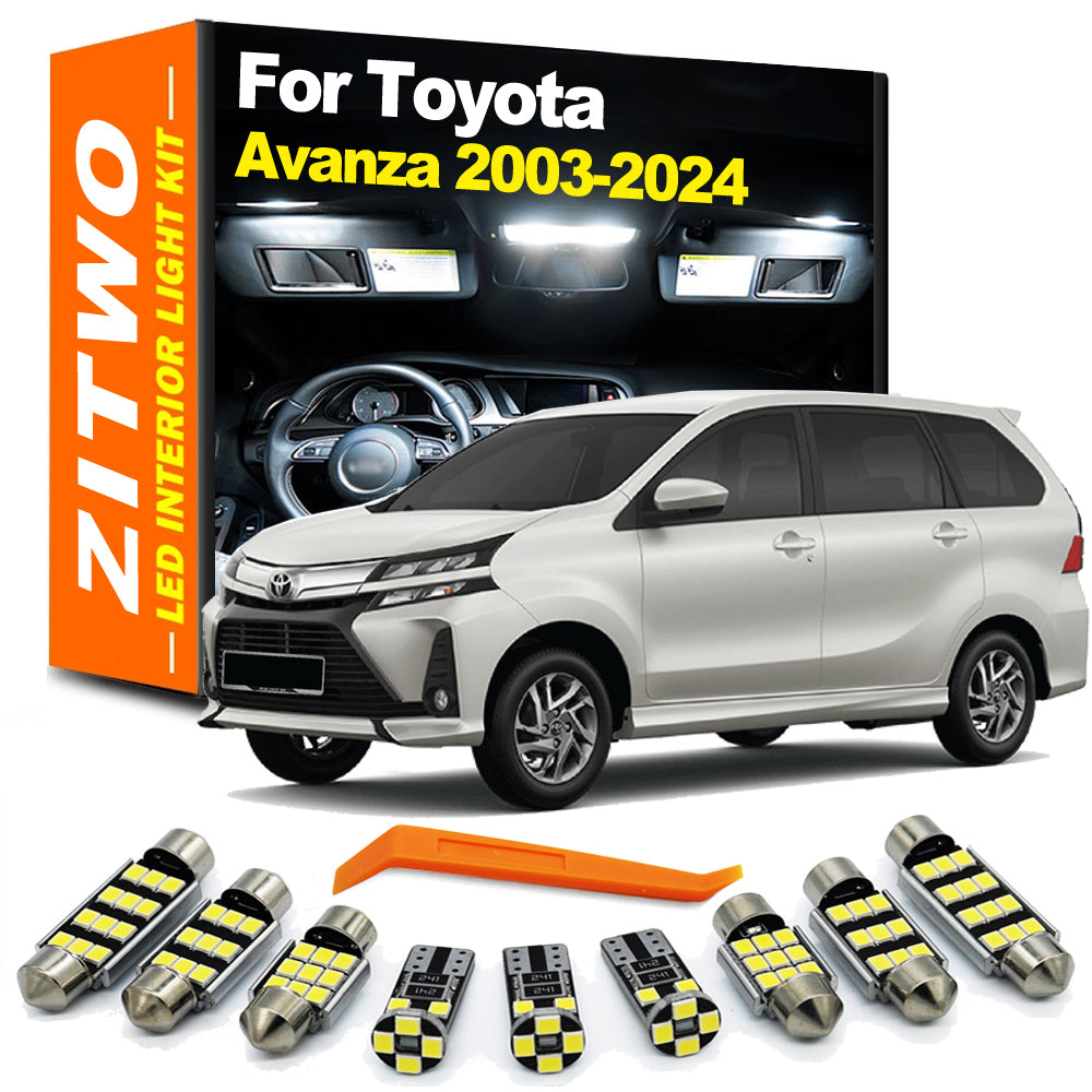AutoGlowLED LED Interior Light Kit for Toyota Avanza 2003-2024 Dome Map Trunk
