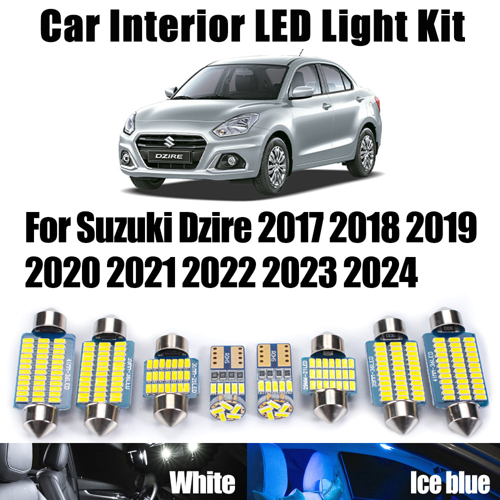 AutoGlowLED Canbus LED Interior Light Kit for Suzuki Dzire 2017-2024, 10Pcs