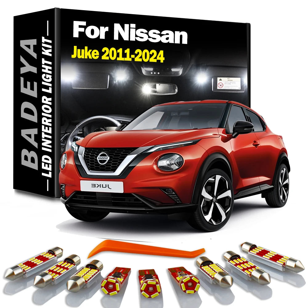 AutoGlowLED LED Interior Light Kit for Nissan Juke 2011-2023 Dome Map Trunk Bulbs