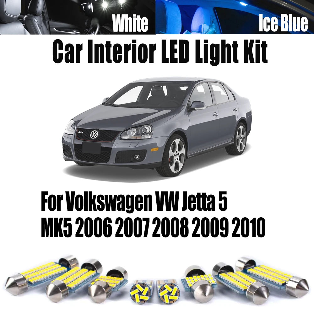 AutoGlowLED 14Pcs Canbus LED Interior Light Kit for VW Jetta 5 MK5 2006-2010