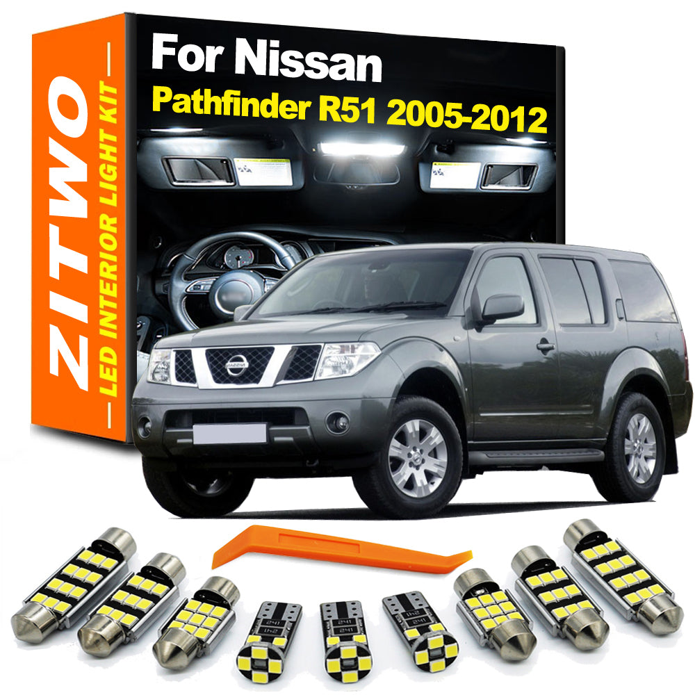 AutoGlowLED 15Pcs LED Interior Light Kit for Nissan Pathfinder R51 2005-2012