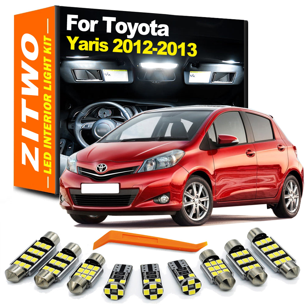 AutoGlowLED 9Pcs Canbus LED Interior Light Kit for Toyota Yaris 2012 2013