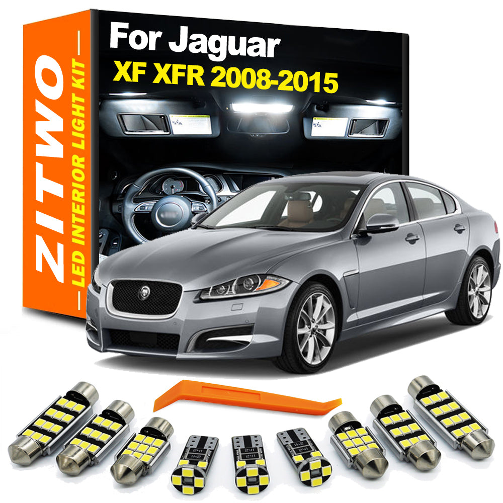 AutoGlowLED 15Pcs LED Interior Dome Light Kit for Jaguar XF XFR 2008-2015