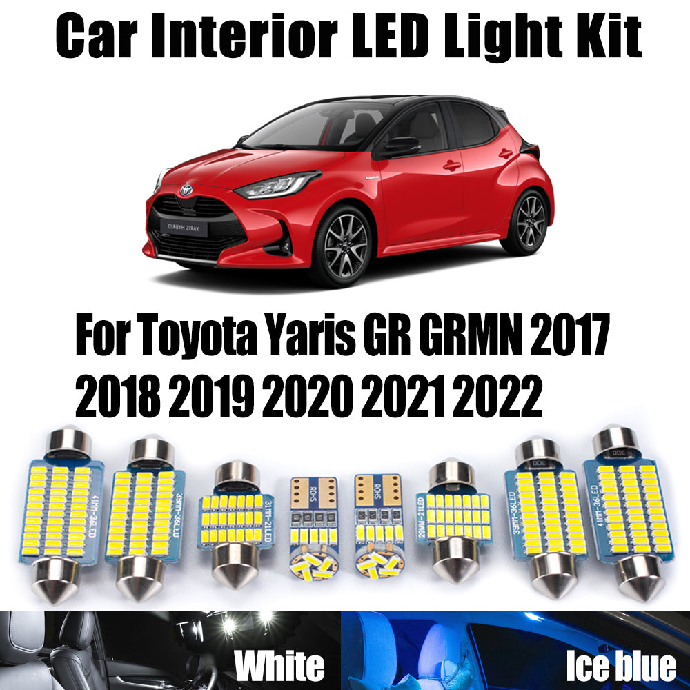 AutoGlowLED 11Pc LED Interior Light Kit for Toyota Yaris GR GRMN 2017-2022